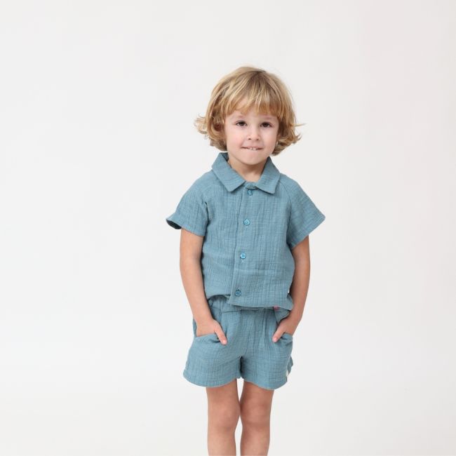 Pantaloni scurti de vara pentru copii, din muselina, Cold Ice, 3-4 ani KDEPSVCM34COLDICE