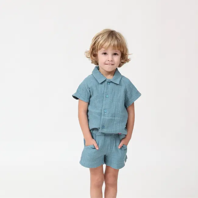 Pantaloni scurti de vara pentru copii, din muselina, Cold Ice, 5-6 ani KDEPSVCM56COLDICE