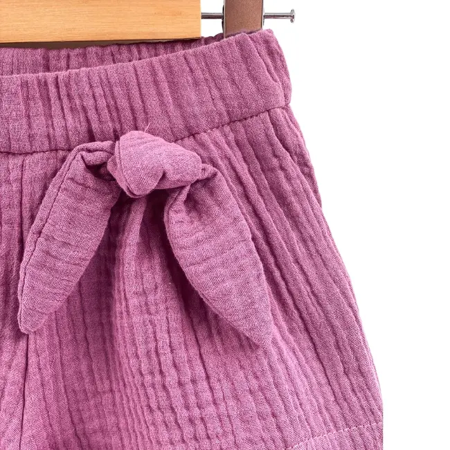 Pantaloni scurti pentru copii, din muselina, cu talie lata, Lavender, 2-3 ani KDEPSVMTL23LAVENDER