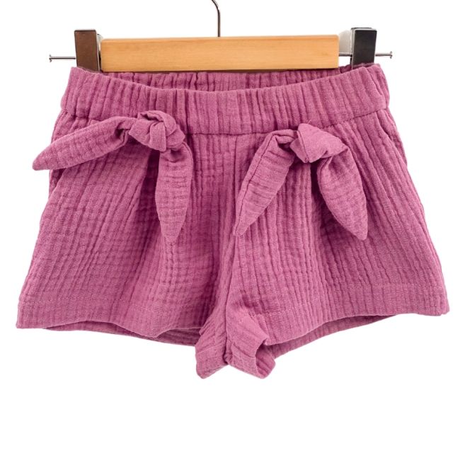 Pantaloni scurti pentru copii, din muselina, cu talie lata, Lavender, 5-6 ani KDEPSVMTL56LAVENDER