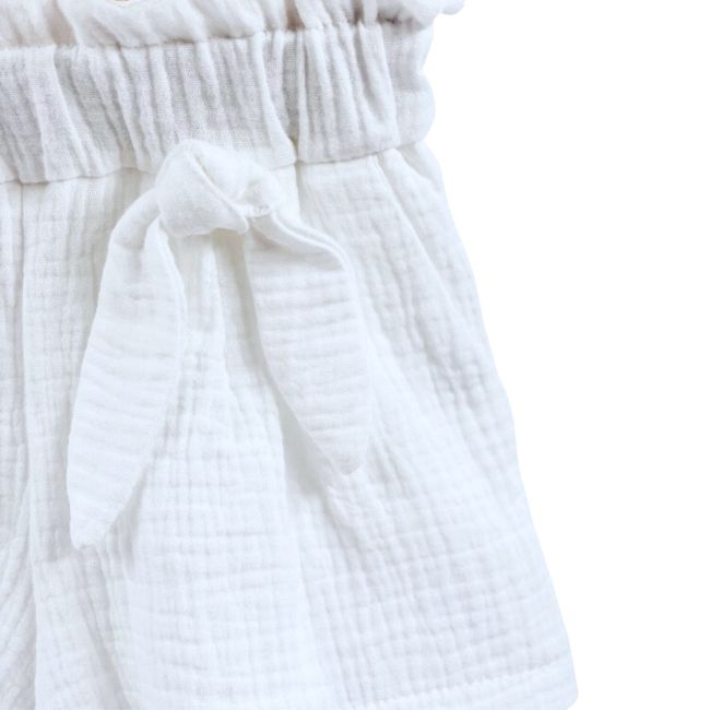 Pantaloni scurti pentru copii, din muselina, cu talie lata, Pearl, 5-6 ani KDEPSVMTL56PEARL