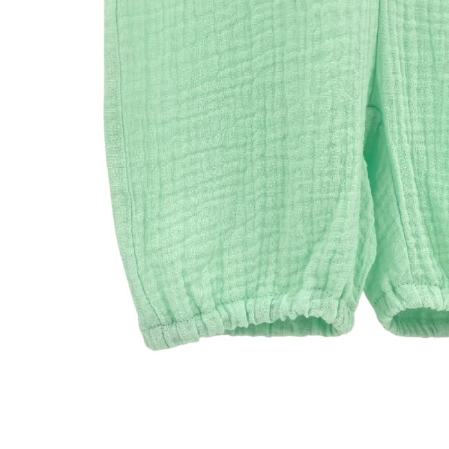 Salopeta scurta de vara pentru copii, din muselina, Minty, 6-12 luni KDESVM612MINT
