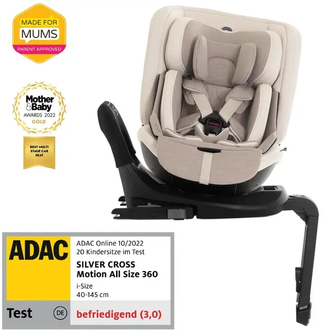 Scaun auto rotativ 360 Silver Cross Motion 2 All Size Almond ERFSX452.AM