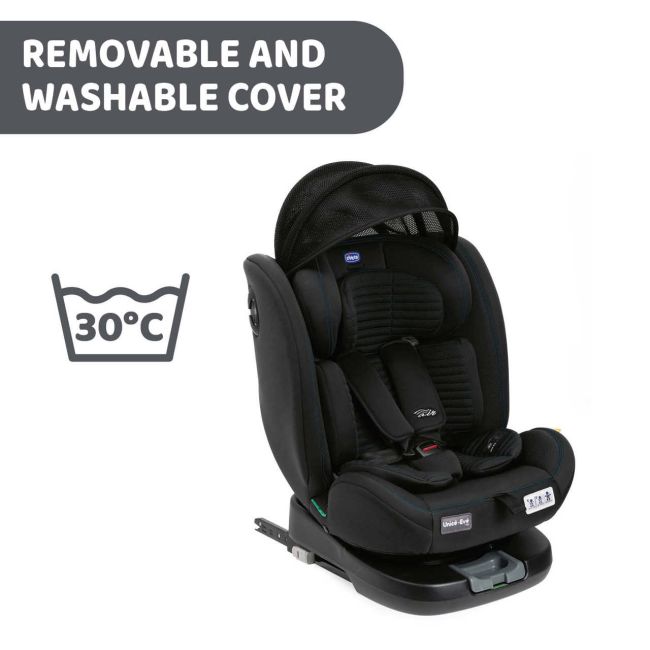 Scaun auto rotativ Chicco Unico EVO i-Size, BlackAir (Negru), de la nastere pana la 12 ani (40-150 cm) CHC8703172-8
