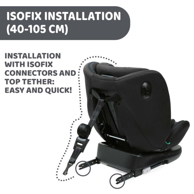 Scaun auto rotativ Chicco Unico EVO i-Size, BlackAir (Negru), de la nastere pana la 12 ani (40-150 cm) CHC8703172-8