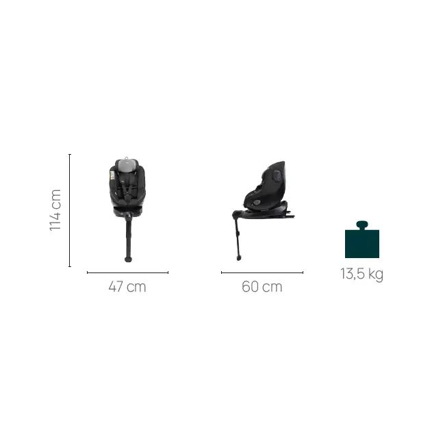 Scaun auto rotativ cu baza isofix Chicco Seat 105 i-Size, Posh Black, 40-105cm, de la nastere pana la 4 ani CHC8711433-8