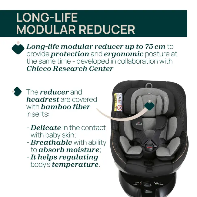 Scaun auto rotativ cu baza isofix Chicco Seat 105 i-Size, Posh Black, 40-105cm, de la nastere pana la 4 ani CHC8711433-8