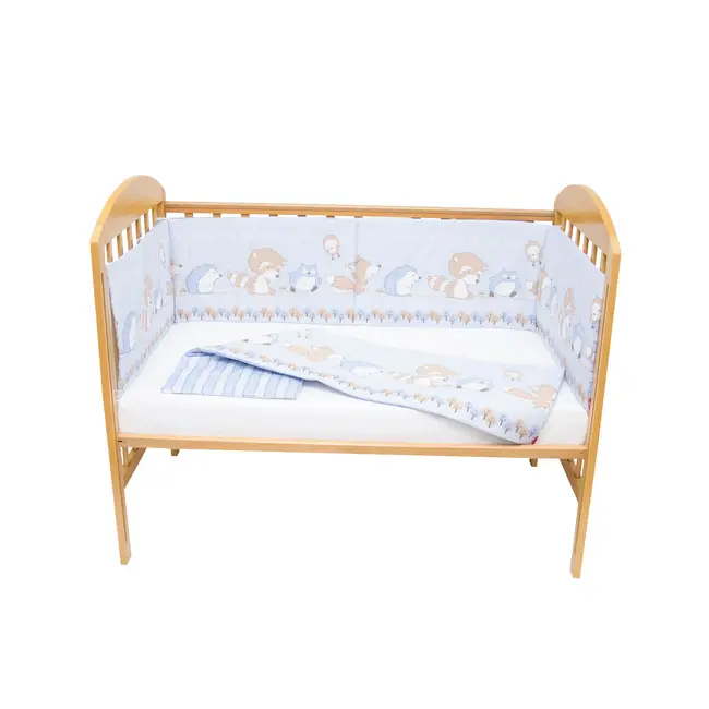 Set protectii patut Odette Blue, din bumbac , 70x120 cm KDE35NBODTB70120