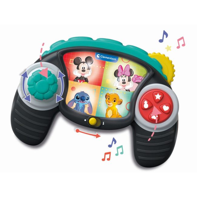 Clementoni - Controler de joc Disney cu lumini si sunete pentru dezvoltarea senzoriala si a abilitatilor motorii fine ARTCL17497