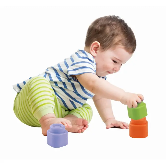 Clementoni - Jucarie educationala Soft Clemmy catel portocaliu cu cuburi moi ARTCL17487