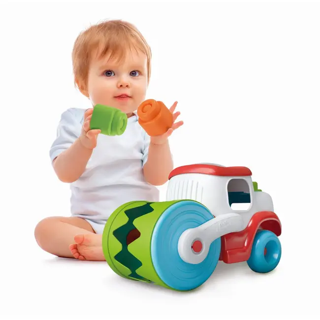 Clementoni - Jucarie educationala Soft Clemmy compactor de cuburi pentru dezvoltarea senzoriala si motorie a copiilor ARTCL17495