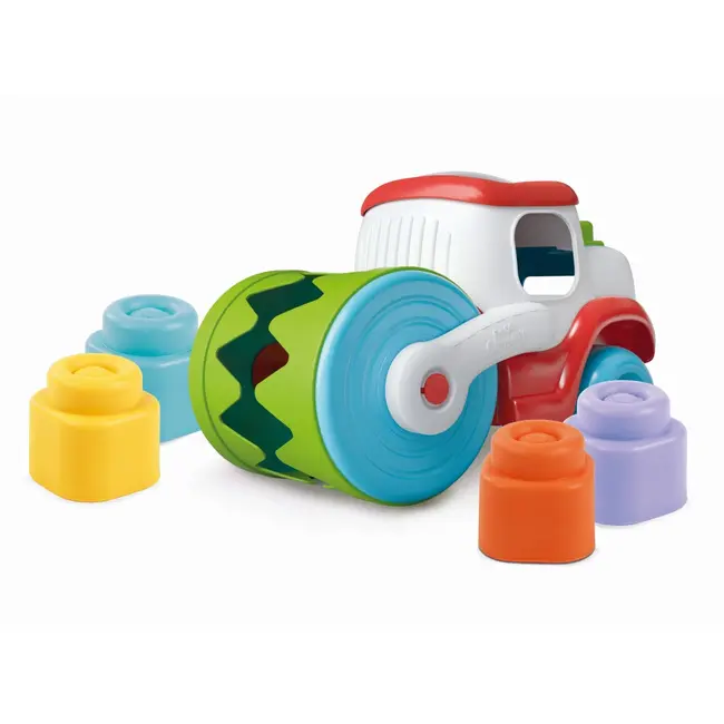 Clementoni - Jucarie educationala Soft Clemmy compactor de cuburi pentru dezvoltarea senzoriala si motorie a copiilor ARTCL17495