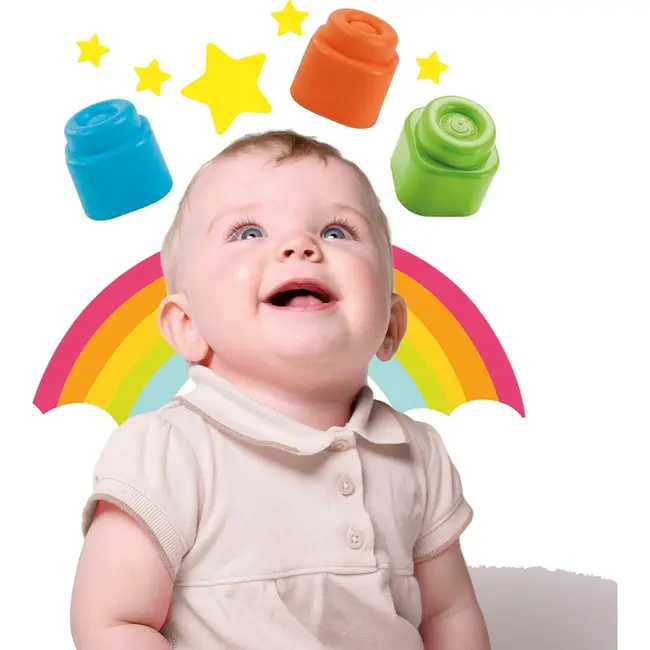 Clementoni - Jucarie educationala Soft Clemmy cos Pisicuta cu cuburi de constructie moi si lavabile ARTCL17768