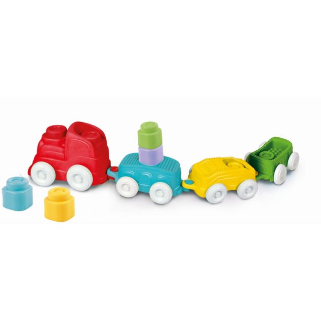Clementoni - Jucarie educationala Soft Clemmy tren senzorial pentru dezvoltarea senzoriala si motorie a copiilor ARTCL17961