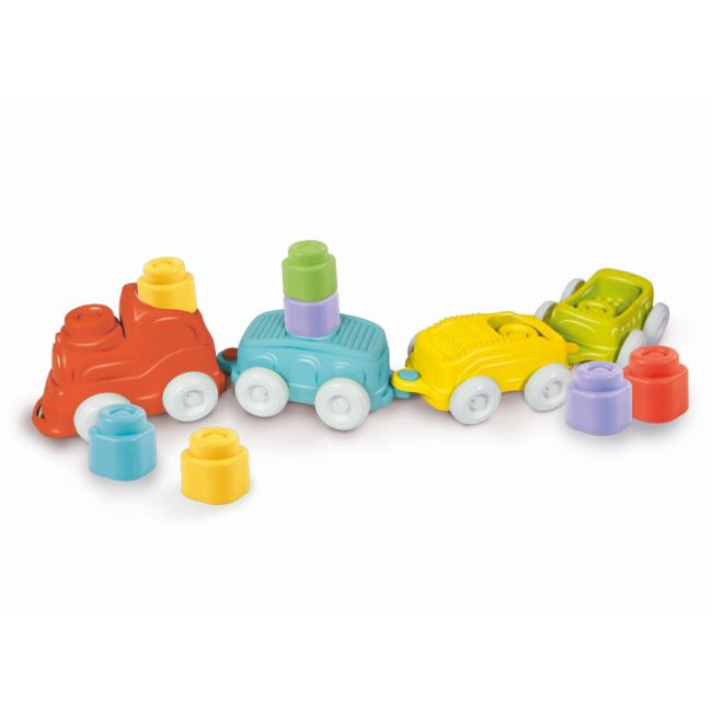 Clementoni - Jucarie educationala Soft Clemmy tren senzorial pentru dezvoltarea senzoriala si motorie a copiilor ARTCL17961