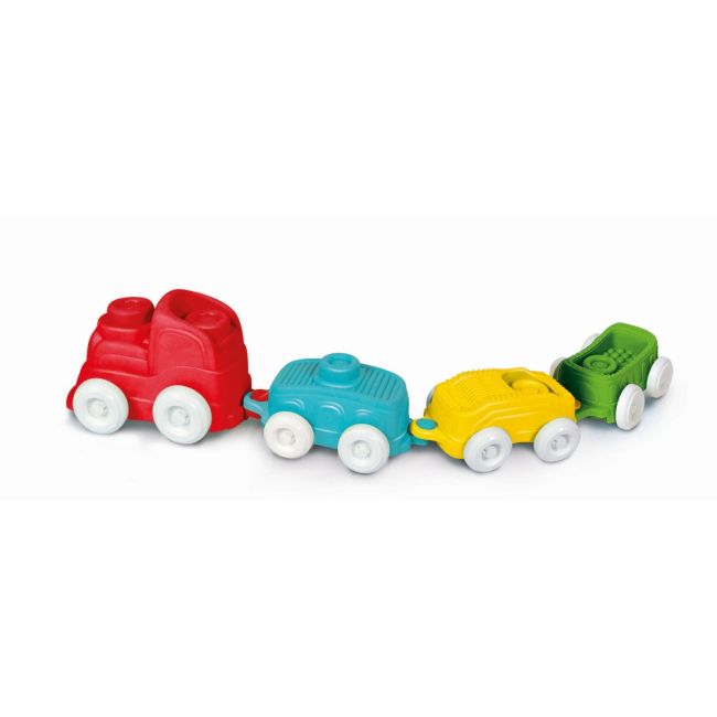 Clementoni - Jucarie educationala Soft Clemmy tren senzorial pentru dezvoltarea senzoriala si motorie a copiilor ARTCL17961