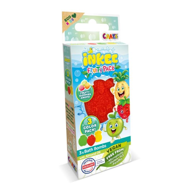 Craze - Bombe de baie Inkee 3 buc asortate in forma de fructe ARTCRZ48382