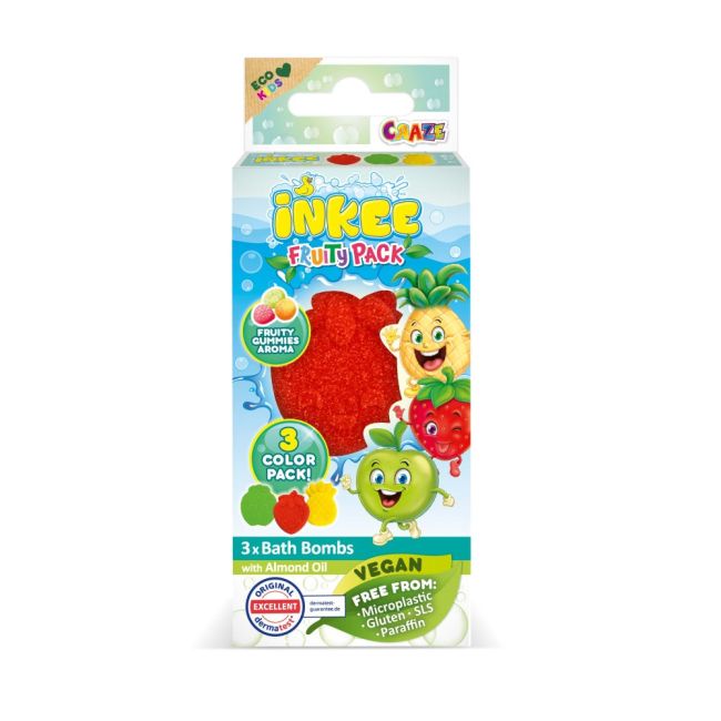 Craze - Bombe de baie Inkee 3 buc asortate in forma de fructe ARTCRZ48382
