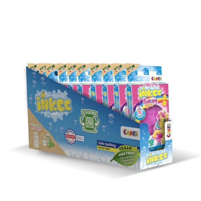 Craze - Bombe de baie Inkee 3 buc asortate in forma de unicorn ARTCRZ55113