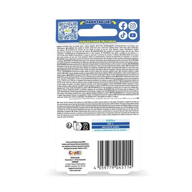 Craze - Creioane de baie Inkee 4 buc usor de curatat de pe suprafetele ceramice ARTCRZ45114