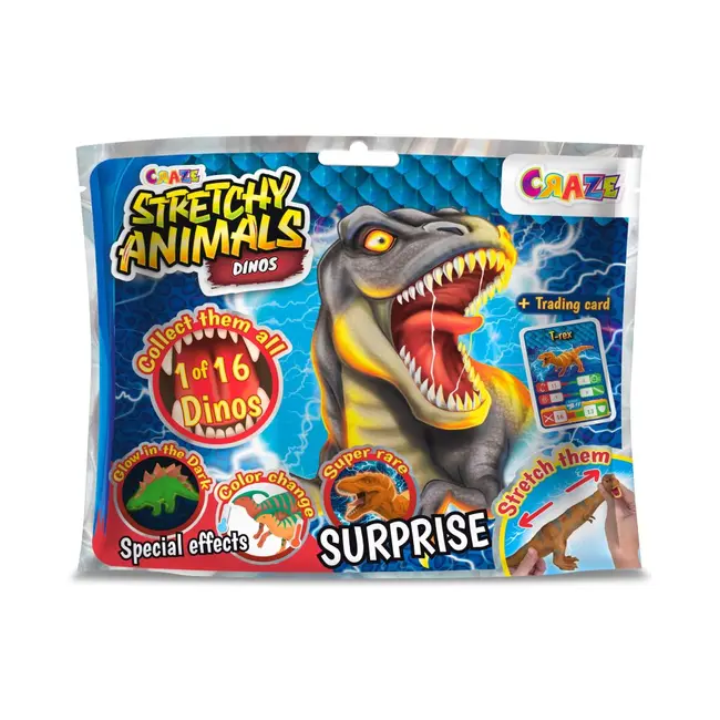 Craze - Figurina elastica Dinozaur cu umplutura speciala si piele elastica ARTCRZ43851