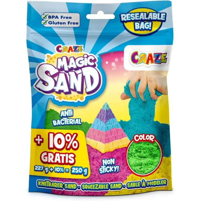 Craze - Nisip kinetic in punguta resigilabila 250 g culori asortate ARTCRZ41215