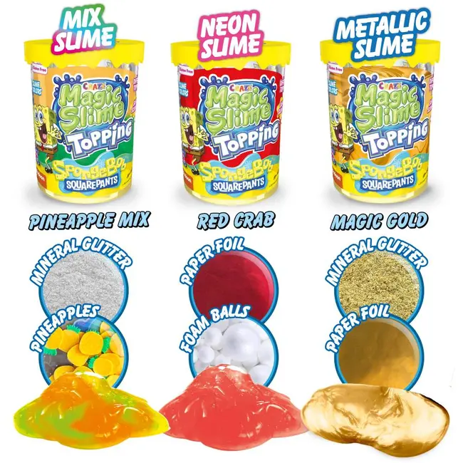 Craze - Slime Magic SpongeBob 70 ml cu sclipici si topping modele asortate ARTCRZ54185