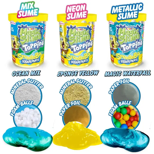Craze - Slime Magic SpongeBob 70 ml cu sclipici si topping modele asortate ARTCRZ54185