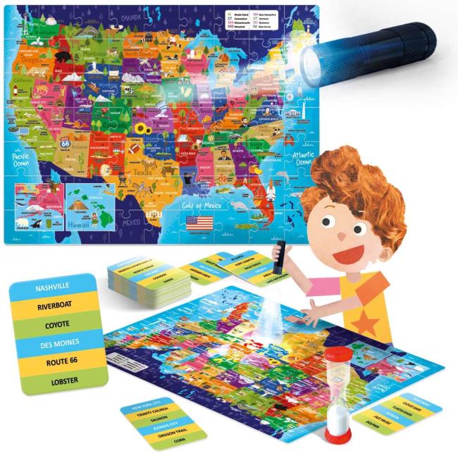 Headu - Joc STEM explorati Statele Unite ale Americii cu lanterna inclusa 5-10 ani ARTHE57939