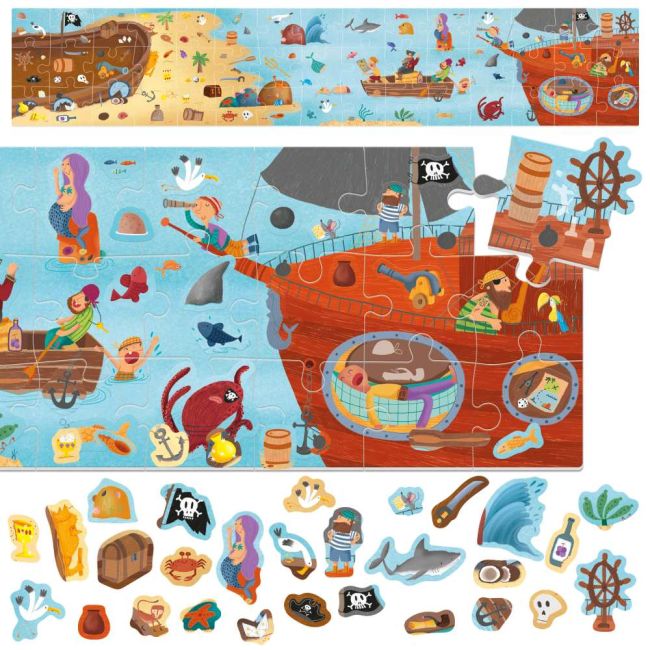 Headu - Puzzle Pirati cu peste 200 de stickere ce se pot repozitiona ARTHE59155