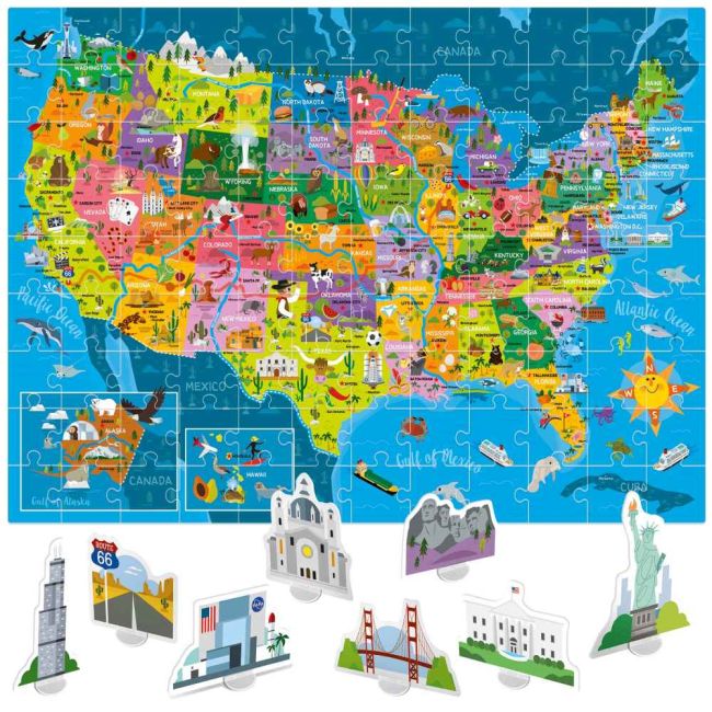 Headu - Puzzle descoperiti Statele Unite ale Americii cu 25 de monumente 3D ARTHE57946