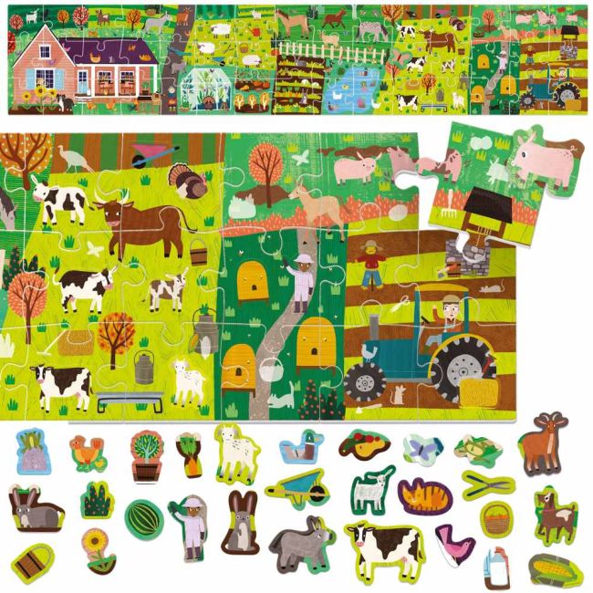Headu - Puzzle si stickere Ferma cu 48 piese ARTHE59087