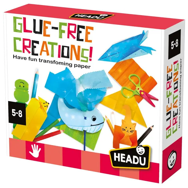 Headu - Set de creatii fara lipici cu 6 tipuri diferite de hartie 5-8 ani ARTHE57632