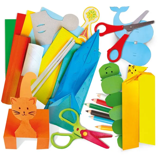 Headu - Set de creatii fara lipici cu 6 tipuri diferite de hartie 5-8 ani ARTHE57632