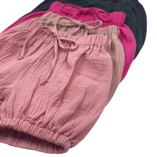 Pantaloni bufanti de vara pentru copii, din muselina,  Blushing Pink, 12-24 luni KDEPBM1218BP