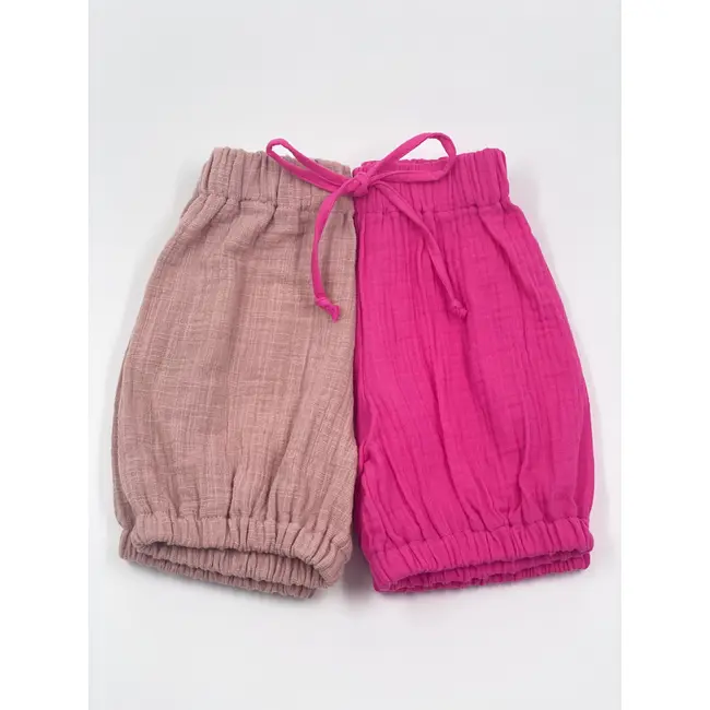 Pantaloni bufanti de vara pentru copii, din muselina,  Blushing Pink, 2-3 ani KDEPBM23BP