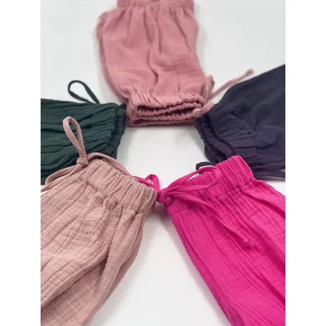 Pantaloni bufanti de vara pentru copii, din muselina,  Blushing Pink, 3-6 luni KDEPBM36BP