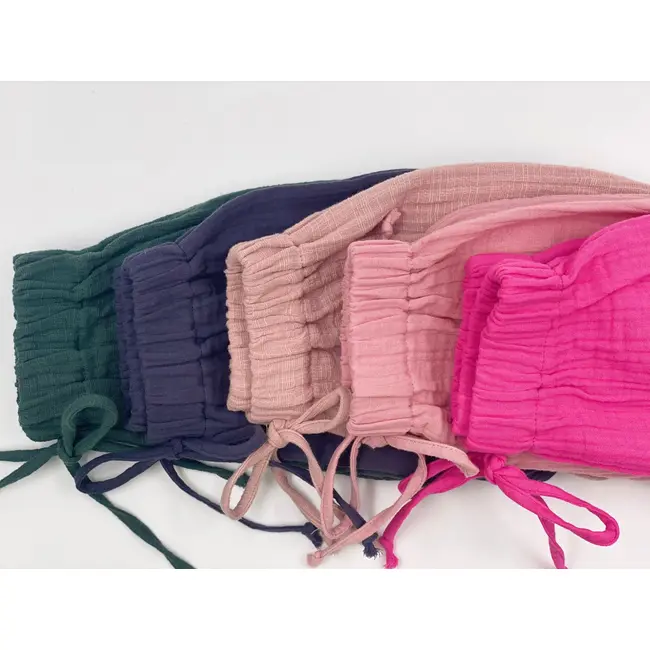 Pantaloni bufanti de vara pentru copii, din muselina,  Blushing Pink, 3-6 luni KDEPBM36BP