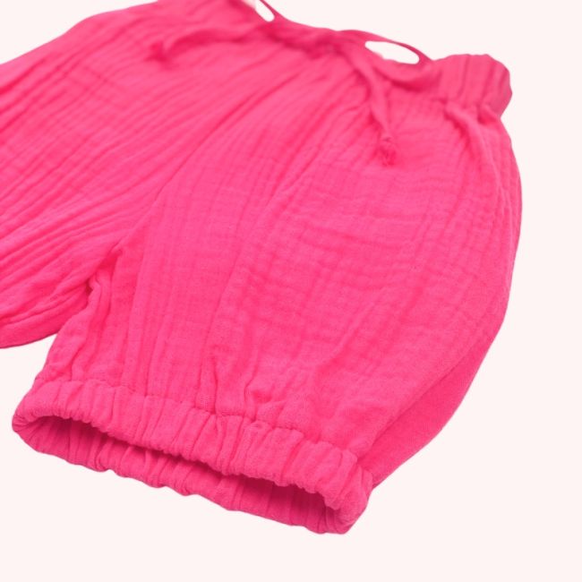 Pantaloni bufanti de vara pentru copii din muselina,  Pink Pop, 3-6 luni KDEPBM36BD