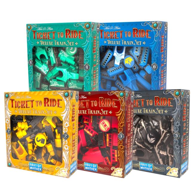 Ticket to ride, set accesorii Editie Deluxe Aniversara 20 ani, diverse culori BKFT2RDTS1