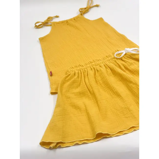 Top cu snur pentru copii, din muselina, Lemonade, 4-5 ani KDETSM45LEMON