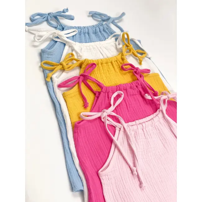 Top cu snur pentru copii, din muselina, Lemonade, 4-5 ani KDETSM45LEMON