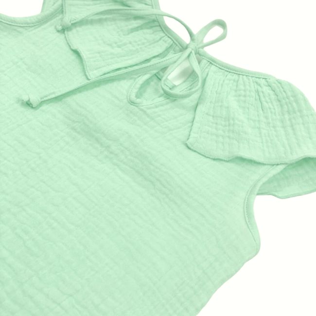 Tricou cu volanase pentru copii, din muselina, Minty, 5-6 ani KDETVCM56MINT