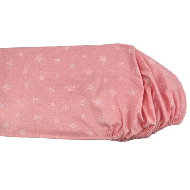 Cearceaf din jersey "Stars in your eyes-Pink", cu elastic, 70x110 cm KDECE70110STEYEP