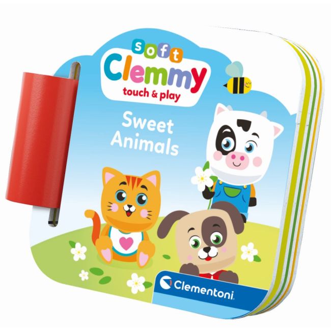 Clementoni - Set de joaca educational Soft Clemmy cu animalute 6 cuburi moi si carticica ARTCL17849