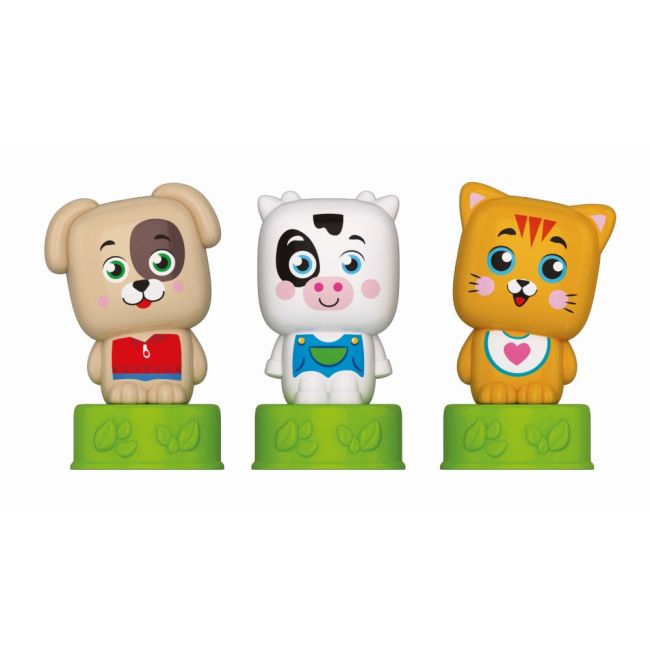 Clementoni - Set de joaca educational Soft Clemmy cu animalute 6 cuburi moi si carticica ARTCL17849