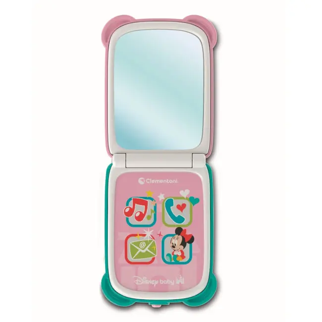 Clementoni - Telefon flip Minnie Mouse care dezvolta abilitatile motorii fine si simtul tactil ARTCL17515
