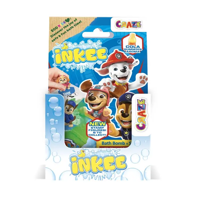 Craze - Bila de baie Inkee cu surpriza figurina stampila Paw Patrol ARTCRZ52327