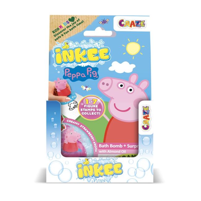 Craze - Bila de baie Inkee cu surpriza figurina stampila Peppa Pig ARTCRZ64290