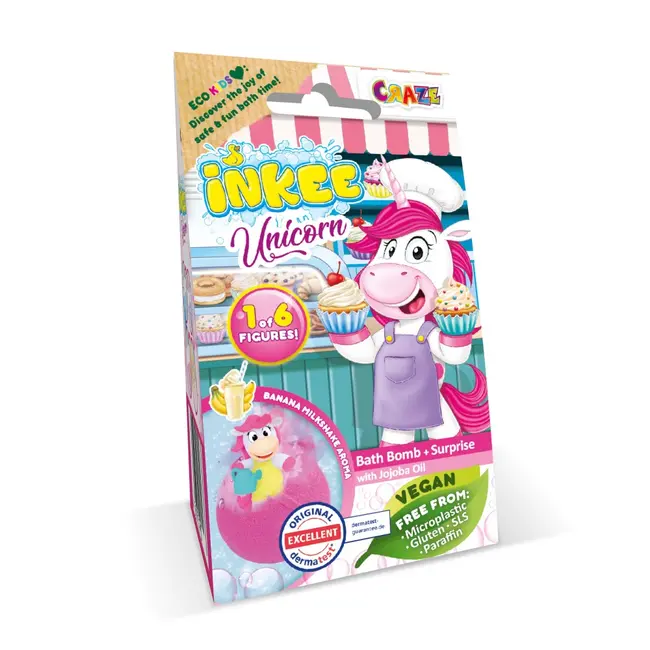 Craze - Bila de baie Inkee cu surpriza unicorn cu diferite meserii ARTCRZ50781